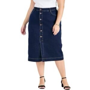 Avenue Blues Women’s Denim Button Down Skirt
